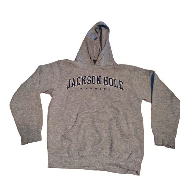 🛍️ JACKSON HOLE WYOMING GRAY HOODIE - Picture 1 of 2